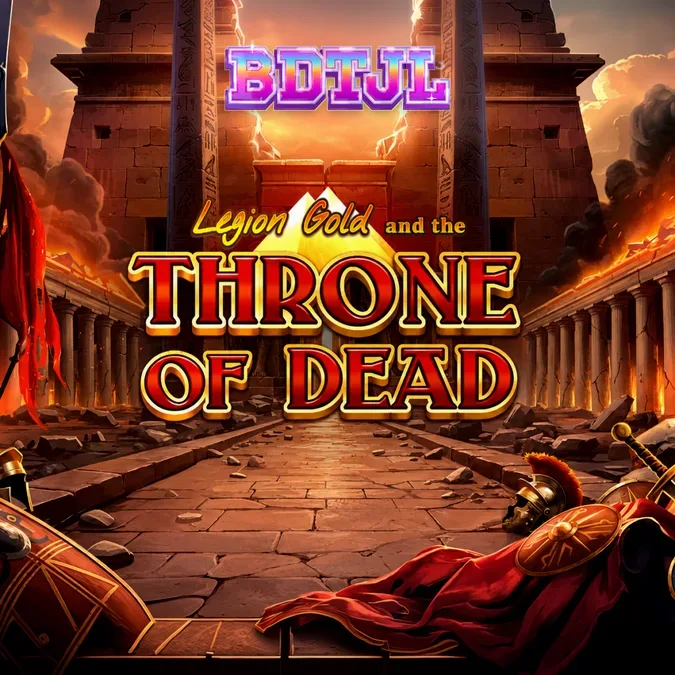 Legion Gold and the Throne of Dead slot interface with ancient temple theme